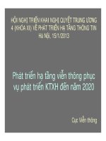 phát triển hạ tầng viễn thông phục vụ phát triển ktxh đến năm 2020