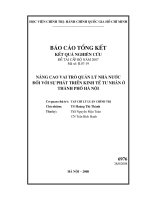 Nâng cao vai trò quản lý nhà nước đối với sự phát triển kinh tế tư nhân ở thành phố hà nội