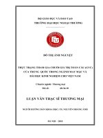 THỰC TRẠNG THAM GIA CHUỖI GIÁ TRỊ TOÀN CẦU (GVC)  CỦA TRUNG QUỐC TRONG NGÀNH MAY MẶC VÀ  BÀI HỌC KINH NGHIỆM CHO VIỆT NAM