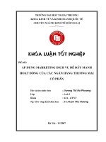 Khóa luận tốt nghiệp: Áp dụng Marketing dịch vụ để đẩy mạnh hoạt động của các ngân hàng thương mại cổ phần