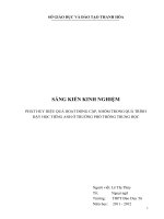 Phát huy hiệu quả hoạt động cặp, nhóm trong quá trình dạy học tiếng Anh ở trường PTTH