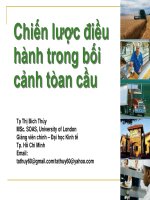 bài giảng chiến lược điều hành trong bối cảnh toàn cầu - gv. tạ thị bích thủy