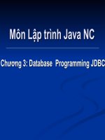 Chương 3 Database  Programming JDBC