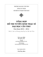 TỔNG HỢP ĐỀ THI THẠC SĨ ĐẠI HỌC CẦN THƠ ( 2010–2014 ) MÔN LL & PPDH BỘ MÔN TOÁN