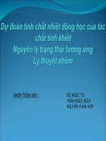 Dự đoán tính chất nhiệt động học của các chất tinh khiết nguyên lý trạng thái tương đương