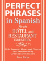 perfect phrases in spanish for the hotel and restaurant industries