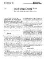 spectral resonance of nanoscale bowtie apertures in visible wavelength