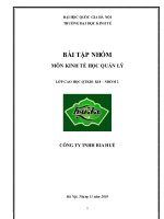 bài thảo luận nhóm :môn kinh tế học quản lý Công ty TNHH bia Huế