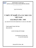 ý thức về nghề của các nhà văn việt nam giai đoạn 1930 – 1945