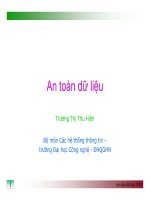 Bài giảng An toàn dữ liệu -  Tuần 7