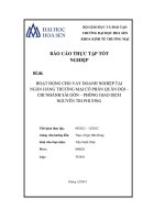 đề tài hoạt động cho vay doanh nghiệp tại ngân hàng thương mại cổ phần quân đội