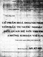 Cổ phần hoá doanh nghiệp có vốn đầu tư nước ngoài trong mối quan hệ với thị trường chứng khoán việt nam đoàn thanh niên, 2001