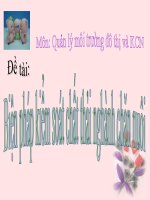 BÁO CÁO ĐỀ TÀI BIỆN PHÁP KIỂM SOÁT CHẤT THẢI NGÀNH CHĂN NUÔI