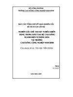 Nghiên cứu chế tạo KIT vi điều khiển dùng trong đào tạo hệ cao đẳng ngành điện tự động hóa tại trường cao đẳng công nghiệp nam định