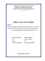 Khóa luận tốt nghiệp: Phát triển hoạt động kinh doanh cho các ngân hàng thương mại nhà nước sau cổ phần hoá - lấy Vietcombank làm điểm nghiên cứu