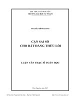 Cận sai số cho bất đẳng thức lồi
