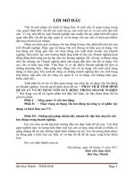 phân tích tình hình quản lý và sử dụng vốn lưu động trong doanh nghiệp