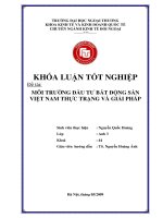 Môi trường đầu tư bất động sản Việt Nam: thực trạng và giải pháp