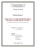 tiểu luận quốc gia và văn hóa ảnh hưởng đến sự thay đổi và sự đổi mới của tổ chức