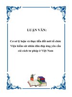 Luận văn Cơ sở lý luận và thực tiễn đổi mới tổ chức Viện kiểm sát nhân dân đáp ứng yêu cầu cải cách tư pháp ở Việt Nam