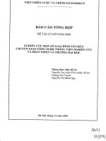 Nghiên cứu một số loại hình tổ chức chuyển giao công nghệ trong viện nghiên cứu và phát triển và trường đại học