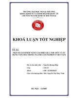 Khóa luận tốt nghiệp: Một số giải pháp nâng cao hiệu quả thu hút và sử dụng vốn ODA trong ngành lâm nghiệp ở Việt Nam