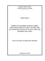 nghiên cứu đặc điểm tái sinh tự nhiên trong một số quần xã thực vật phục hồi sau nương rãy tại hai xã an bá và hữu sản, sơn động, bắc giang