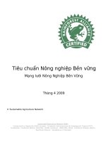 tiêu chuẩn nông nghiệp bền vững mạng lưới nông nghiệp bền vững