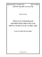 Luận án pháp luật về kinh doanh bảo hiểm nhân thọ ở việt nam   những vấn đề lý luận và thực tiễn