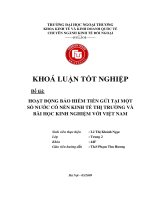 Hoạt động bảo hiểm tiền gửi tại một số nước có nền kinh tế thị trường và bài học kinh nghiệm với Việt Nam