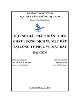 Một số giải pháp hoàn thiện chất lượng dịch vụ mặt đất tại công ty phục vụ mặt đất Sài gòn