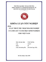 Khóa luận tốt nghiệp: Luật thuế thu nhập doanh nghiệp của Hoa Kỳ và bài học kinh nghiệm cho Việt Nam