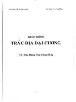 TRẮC  ĐỊA ĐẠI CƯƠNG - THS ĐẶNG VĂN CÔNG BẰNG