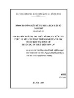 Khai thác giá trị tri thức bản địa người thái phục vụ yêu cầu phát triển kinh tế xã hội  ở các khu tái định cư thuộc dự án thuỷ điện sơn la