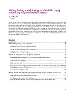 Khủng hoảng và hệ thống tài chính. Phân tích ứng dụng với kinh tế Mỹ và Việt nam