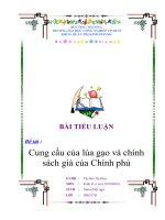 Cung cầu của lúa gạo và chính sách giá của Chính phủ