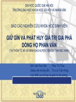 Nghiên cứu khoa học GIỮ GÌN VÀ PHÁT HUY GIÁ TRỊ GIA PHẢ DÒNG HỌ PHAN VĂN