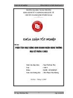 Khóa luận tốt nghiệp: Phân tích hoạt động kinh doanh Ngân hàng thương mại cổ phần Á Châu