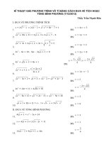  kĩ thuật giải phương trình vô tỉ bằng cách đưa về tích hoặc tổng bình phương