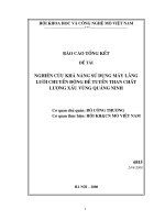 Nghiên cứu khả năng sử dụng máy lắng lưới chuyển động để tuyển than chất lượng xấu vùng quảng ninh