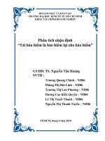 phân tích nhận định tái bảo hiểm là bảo hiểm lại cho bảo hiểm