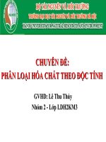 bài thuyết trình phân loại hóa chất theo độc tính