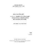 Đề tài : Hoàn thiện công nghệ thuộc lại, trau chuốt da dây lưng 2 lớp từ da bò thuộc lại, trau chuốt da dây lưng 2 lớp từ da bò thuộc kết hợp crôm syntan để làm mặt hàng dây lưng xuất khẩu