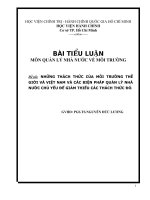 những thách thức của môi trường thế giới và việt nam và các biện pháp quản lý nhà nước chủ yếu để giảm thiểu các thách thức đó