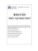 Báo cáo thực tập nhận thức tại ngân hàng thương mại cổ phần xuất nhập khẩu việt nam chi nhánh bình phú