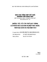 những yếu tố cản trở quá trình cổ phần hoá doanh nghiệp nhà nước trên địa bàn hà nội hiện nay