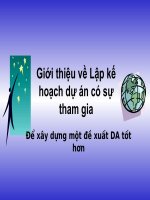 giới thiệu về lập kế hoạch dự án có sự tham gia để xây dựng một đề xuất da tốt hơn
