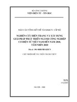 Nghiên cứu hiện trạng và xây dựng giải pháp phát triển ngành công nghiệp cơ điện tử việt nam đến năm 2010, tầm nhìn 2020