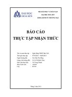 Báo cáo thực tập nhận thức tại ngân hàng thương mại cổ phần bản việt