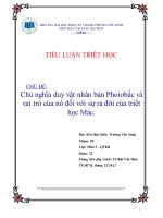 Chủ đề triết học   chủ nghĩa duy vật nhân bản phoiobac và vai trò của nó đối với sự ra đời của triết học mác